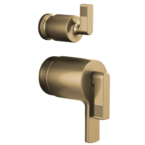 Brizo Kintsu TempAssure Thermostatic Valve with Integrated Diverter Trim Lever Handle Kit in Luxe Gold Finish - HL7506-GL
