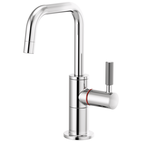 Brizo Litze Instant Hot Faucet with Square Spout & Knurled Handle in Chrome Finish - 61353LF-H-PC Brizo Litze Instant Hot Faucet with Square Spout & Knurled Handle in Chrome Finish - 61353LF-H-PC