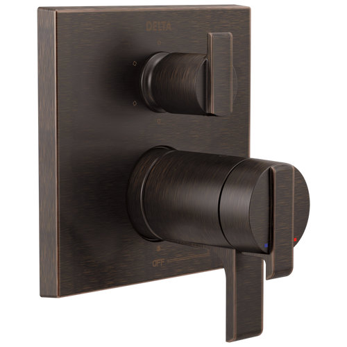 Delta Ara Angular Modern TempAssure 17T Series Valve Trim with 6-Setting Integrated Diverter in Venetian Bronze Finish - T27T967-RB