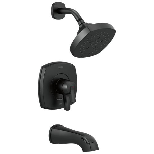 Delta Stryke 17 Series Tub & Shower Only in Matte Black Finish - T17476-BL