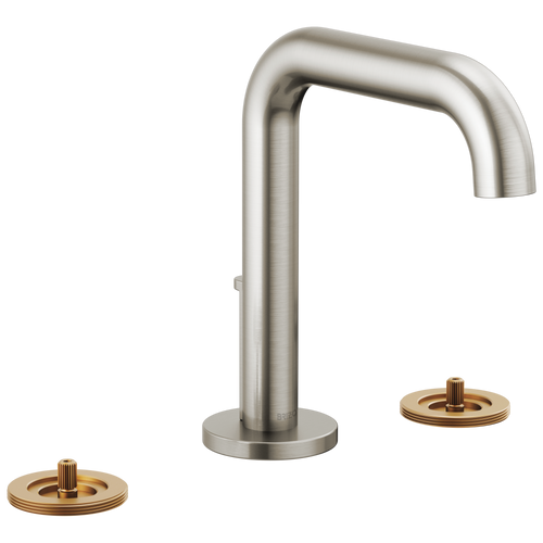 Brizo Litze Widespread Lavatory Faucet with High Spout - Less Handles 1.5 GPM in Luxe Nickel Finish - 65332LF-NKLHP