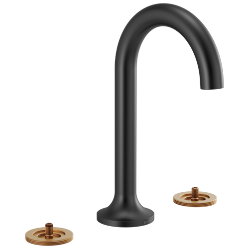 Brizo Odin Widespread Lavatory Faucet - Less Handles 1.2 GPM in Matte Black Finish - 65375LF-BLLHP-ECO