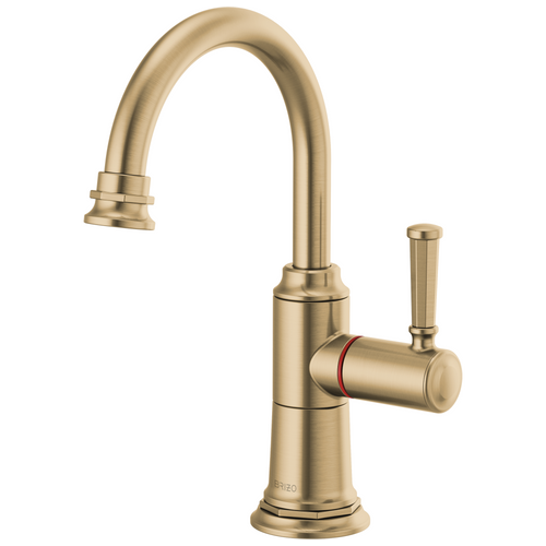Brizo Rook Instant Hot Faucet with Arc Spout in Luxe Gold Finish - 61374LF-H-GL