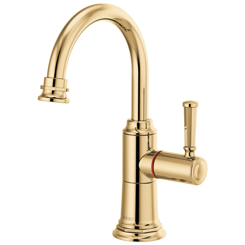 Brizo Rook Instant Hot Faucet with Arc Spout in Polished Gold Finish - 61374LF-H-PG
