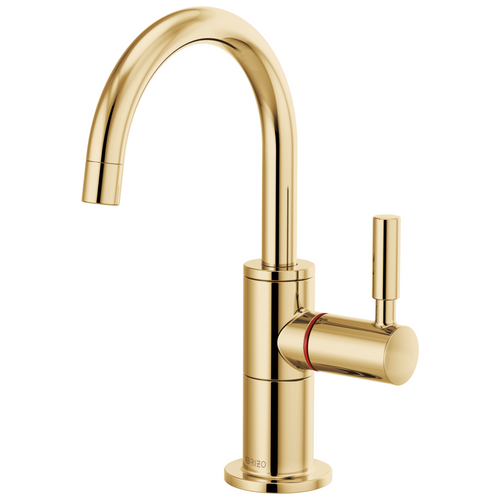 Brizo Solna Instant Hot Faucet with Arc Spout in Polished Gold Finish - 61320LF-H-PG Brizo Solna Instant Hot Faucet with Arc Spout in Polished Gold Finish - 61320LF-H-PG