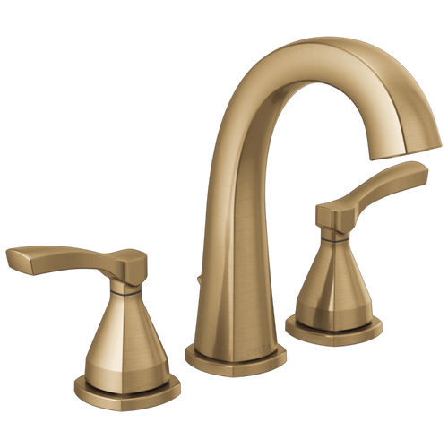 Delta Stryke Widespread Arc Faucet with Lever Handles & Metal Drain & Pop Up in Champagne Bronze Finish - 35775-CZMPU-DST