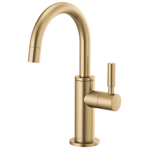 Brizo Solna Beverage Faucet with Arc Spout in Luxe Gold Finish - 61320LF-C-GL Brizo Solna Beverage Faucet with Arc Spout in Luxe Gold Finish - 61320LF-C-GL