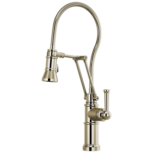 Brizo Artesso Articulating Faucet with Finished Hose in Polished Nickel Finish - 63125LF-PN Brizo Artesso Articulating Faucet with Finished Hose in Polished Nickel Finish - 63125LF-PN