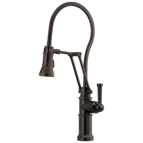 Brizo Artesso Articulating Faucet with Finished Hose in Venetian Bronze Finish - 63125LF-RB Brizo Artesso Articulating Faucet with Finished Hose in Venetian Bronze Finish - 63125LF-RB