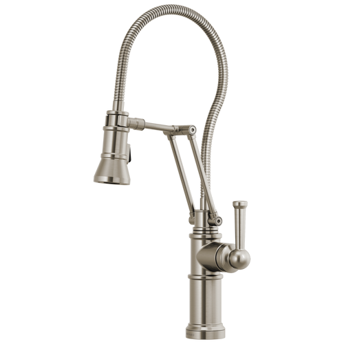 Brizo Artesso Articulating Faucet with Finished Hose in Stainless Finish - 63125LF-SS Brizo Artesso Articulating Faucet with Finished Hose in Stainless Finish - 63125LF-SS