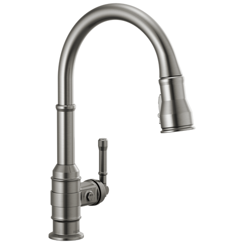 Delta Broderick Single Handle Pull-Down Kitchen Faucet in Black Stainless Finish - 9190-KS-DST