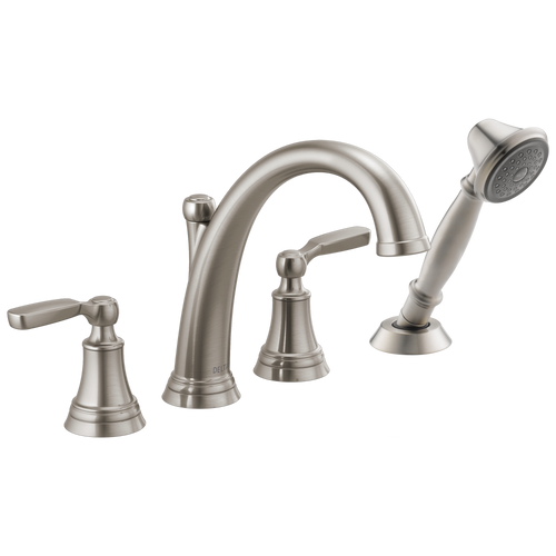 Delta Woodhurst Roman Tub with Hand Shower Trim in Stainless Finish - T4732-SS