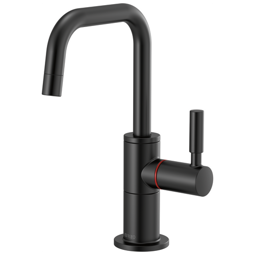 Brizo Solna Instant Hot Faucet with Square Spout in Matte Black Finish - 61365LF-H-BL