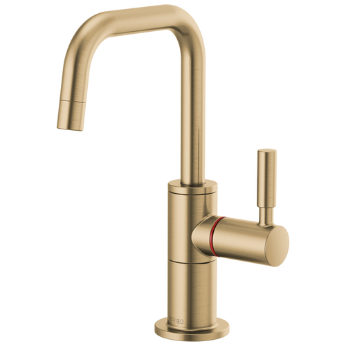 Brizo Solna Instant Hot Faucet with Square Spout in Luxe Gold Finish - 61365LF-H-GL Brizo Solna Instant Hot Faucet with Square Spout in Luxe Gold Finish - 61365LF-H-GL