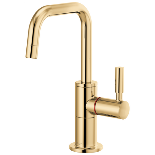 Brizo Solna Instant Hot Faucet with Square Spout in Polished Gold Finish - 61365LF-H-PG Brizo Solna Instant Hot Faucet with Square Spout in Polished Gold Finish - 61365LF-H-PG