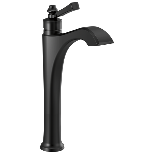 Delta Dorval Single Handle Vessel Bathroom Faucet with Lever Handle in Matte Black Finish - 756-BL-DST