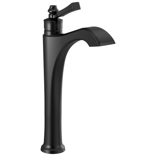Delta Dorval Single Handle Vessel Bathroom Faucet with Lever Handle in Matte Black Finish - 756-BL-DST