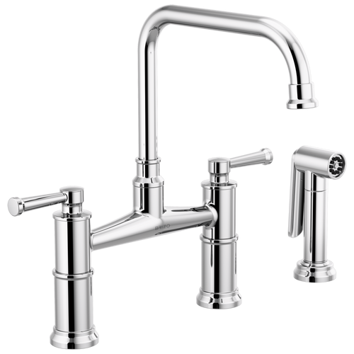 Brizo 62525LF-PN Artesso Bridge Faucet With Side Sprayer Polished Nickel