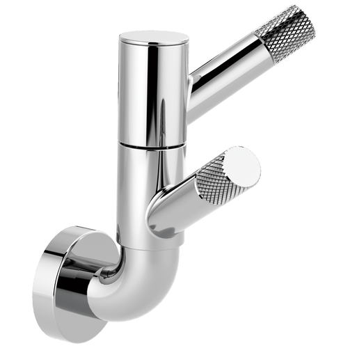 Brizo Litze 693537-PN Rotating Double Robe Hook With Knurling Polished Nickel