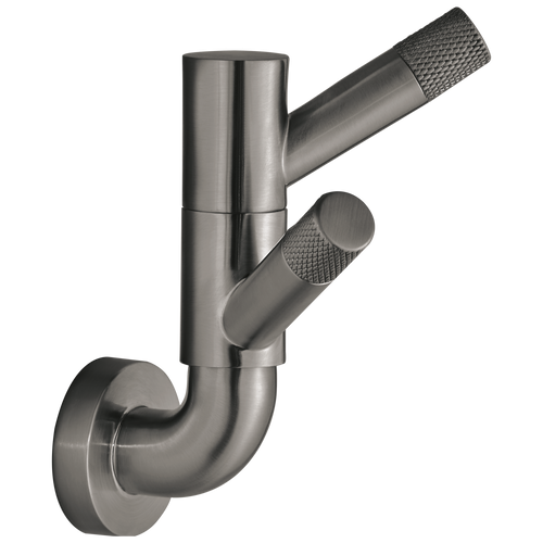 Brizo Litze Rotating Double Robe Hook with Knurling in Luxe Steel Finish - 693537-SL