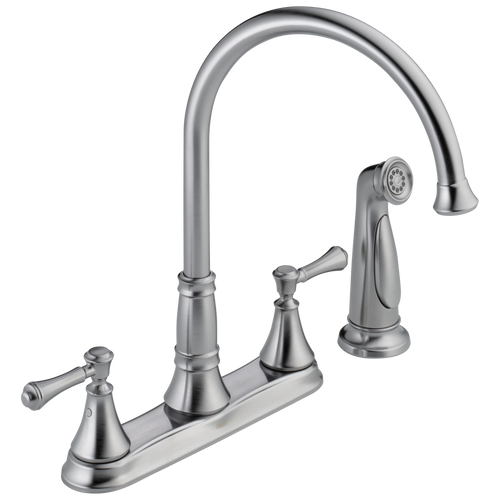 Delta 2497LF-CZ Cassidy Two Handle Kitchen Faucet with Spray CHAMPAGNE BRONZE