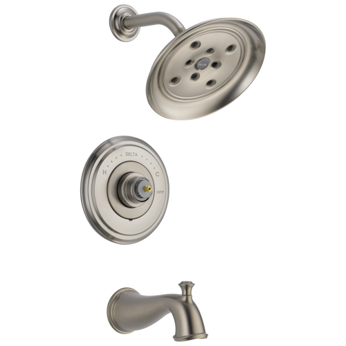 Delta Cassidy Monitor 14 Series H2OKinetic Tub & Shower Trim - Less Handle in Stainless Finish - T14497-SSLHP Delta Cassidy Monitor 14 Series H2OKinetic Tub & Shower Trim - Less Handle in Stainless Finish - T14497-SSLHP