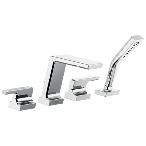 Delta Pivotal Roman Tub with Hand Shower Trim in Lumicoat Chrome Finish - T4799-PR