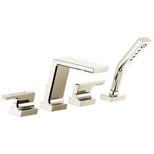 Delta Pivotal Roman Tub with Hand Shower Trim in Lumicoat Polished Nickel Finish - T4799-PN-PR