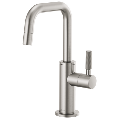 Brizo Litze Beverage Faucet with Square Spout & Knurled Handle in Stainless Finish - 61353LF-C-SS Brizo Litze Beverage Faucet with Square Spout & Knurled Handle in Stainless Finish - 61353LF-C-SS
