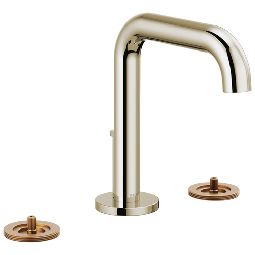 Brizo Litze Widespread Lavatory Faucet with High Spout - Less Handles 1.2 GPM in Polished Nickel Finish - 65332LF-PNLHP-ECO