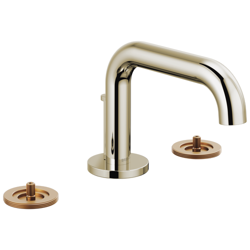 Brizo Litze Widespread Lavatory Faucet with Low Spout - Less Handles 1.2 GPM in Polished Nickel Finish - 65334LF-PNLHP-ECO