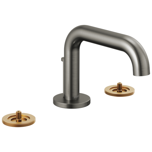 Brizo Litze Widespread Lavatory Faucet with Low Spout - Less Handles 1.2 GPM in Luxe Steel Finish - 65334LF-SLLHP-ECO