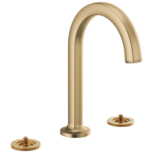 Brizo Kintsu Widespread Lavatory Faucet with Arc Spout - Less Handles 1.2 GPM in Luxe Gold Finish - 65306LF-GLLHP-ECO