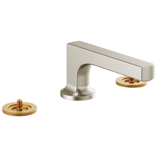 Brizo Kintsu Widespread Lavatory Faucet with Low Spout - Less Handles 1.2 GPM in Luxe Nickel Finish - 65308LF-NKLHP-ECO