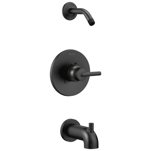 Delta Trinsic Monitor 14 Series H2OKinetic Tub & Shower Trim - Less Head in Matte Black Finish - T14459-BLLHD Delta Trinsic Monitor 14 Series H2OKinetic Tub & Shower Trim - Less Head in Matte Black Finish - T14459-BLLHD