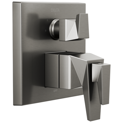 Delta Trillian Two-Handle Monitor 17T Series Valve Trim with 3-Setting Diverter in Lumicoat Black Stainless Finish - T27T843-KS-PR