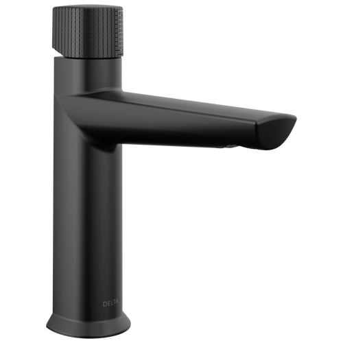 Delta Galeon Single Handle Bathroom Faucet with Knurled Handle & Metal Drain & Pop Up in Matte Black Finish - 573-BLMPU-DST