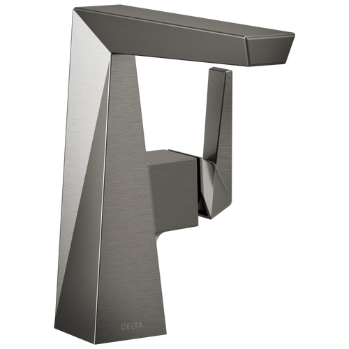 Delta Trillian Single Handle Mid-Height Bathroom Faucet in Lumicoat Black Stainless Finish - 643-KS-PR-DST