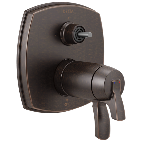 Delta Stryke 17 Thermostatic Integrated Diverter Trim with Three Function Diverter Less Diverter Handle in Venetian Bronze Finish - T27T876-RBLHP