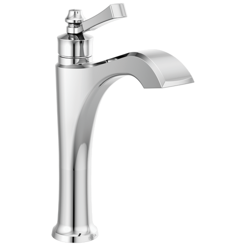 Delta Dorval Single Handle Mid-Height Vessel Bathroom Faucet with Lever Handle in Chrome Finish - 656-DST