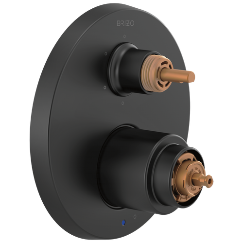 Brizo Odin Pressure Balance Valve with Integrated 6-Function Diverter Trim - Less Handles in Matte Black Finish - T75P675-BLLHP