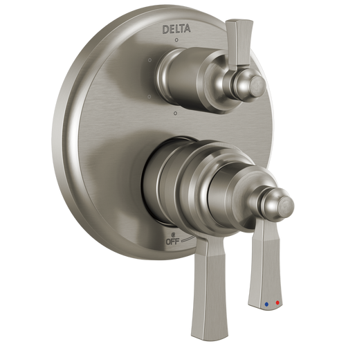 Delta Dorval Traditional 2-Handle Monitor 17 Series Valve Trim with 6 Setting Diverter in Stainless Finish - T27956-SS