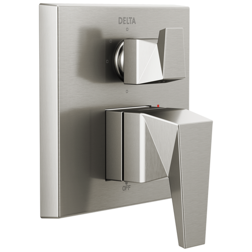 Delta Trillian Two-Handle Monitor 14 Series Valve Trim with 3-Setting Diverter in Lumicoat Stainless Finish - T24843-SS-PR