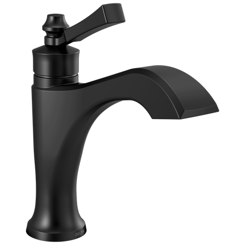 Delta Dorval Single Handle Bathroom Faucet with Lever Handle & Metal Drain & Pop Up in Matte Black Finish - 556-BLMPU-DST Delta Dorval Single Handle Bathroom Faucet with Lever Handle & Metal Drain & Pop Up in Matte Black Finish - 556-BLMPU-DST