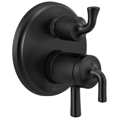 Delta Kayra Two-Handle Monitor 17 Series Valve Trim with 3- or 6- Setting Diverter in Matte Black Finish - T27933-BL