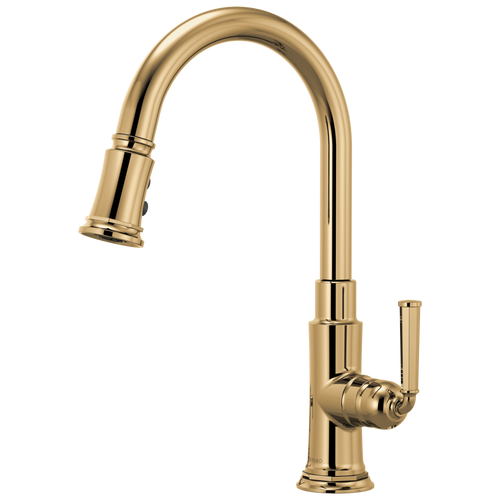 Brizo Rook Pull-Down Faucet in Polished Gold Finish - 63074LF-PG Brizo Rook Pull-Down Faucet in Polished Gold Finish - 63074LF-PG