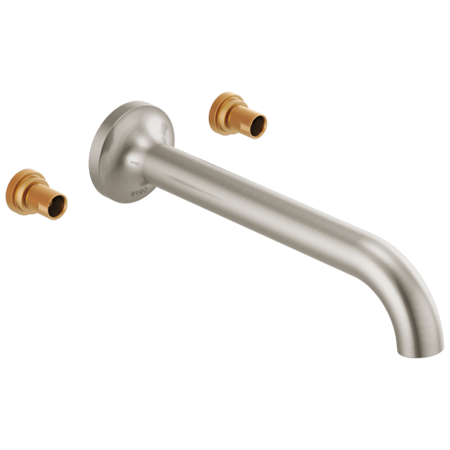 Brizo Odin Two-Handle Wall Mount Tub Filler - Less Handles in Brushed Nickel Finish - T70475-BNLHP