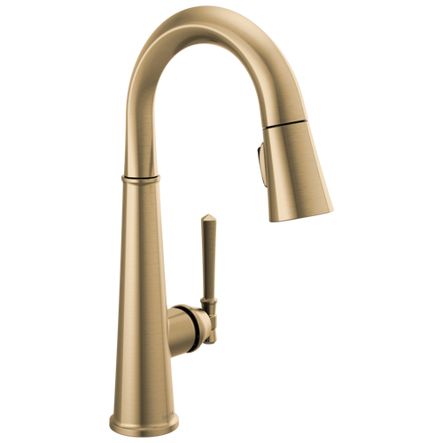 Delta Emmeline Single Handle Pull Down Bar/Prep Faucet in Lumicoat Champagne Bronze Finish - 9982-CZ-PR-DST