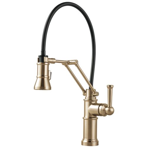 Brizo Artesso Single Handle Articulating Kitchen Faucet in Luxe Gold Finish - 63225LF-GL