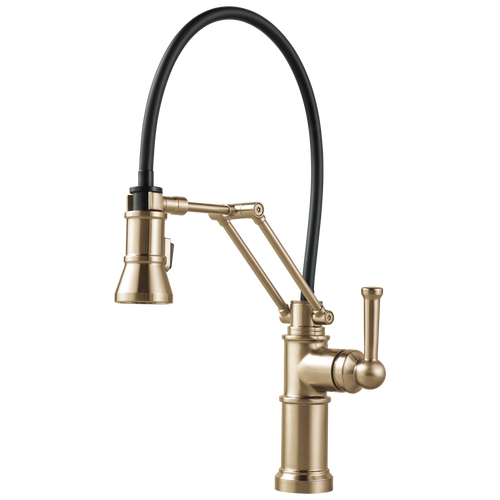 Brizo Artesso Single Handle Articulating Kitchen Faucet in Luxe Gold Finish - 63225LF-GL